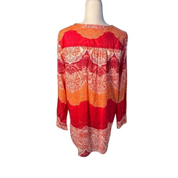 Land’s End light cotton orange and floral 1/2 button tunic - 14 - Picture 8 of 8